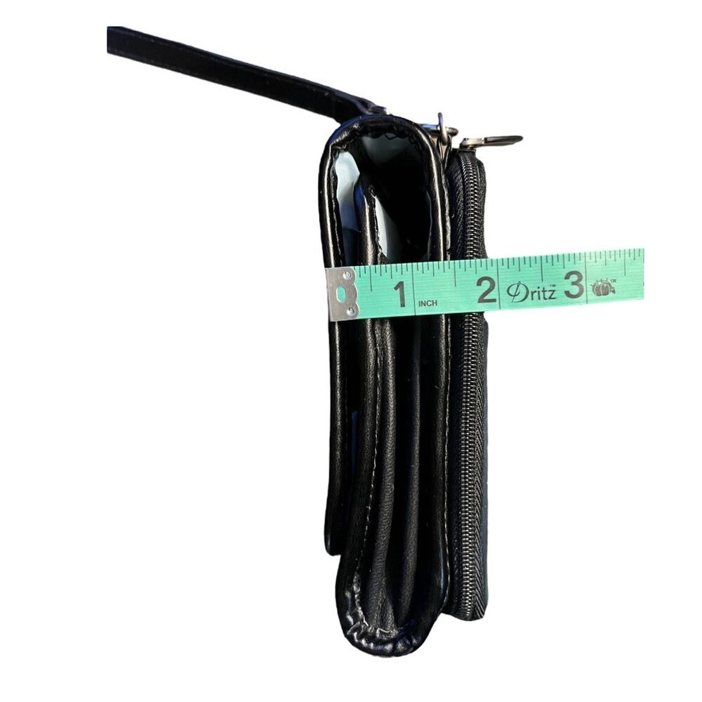 Travelon Leather Crossbody Purse Black Credit Card Belt Loop Boarding Pass Slot - Picture 14 of 16